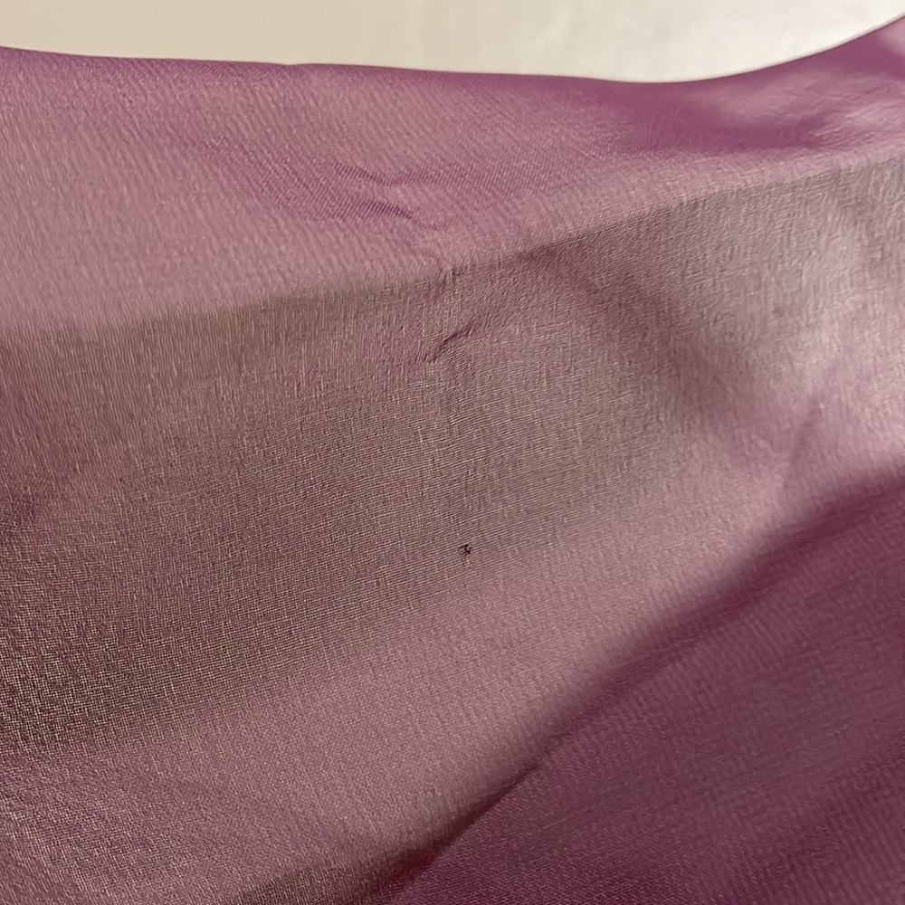 Lorrie Kabala | Vintage Elegant Pink Purple Sheer Lace Long-Sleeve Tunic Blouse - Picture 12 of 13